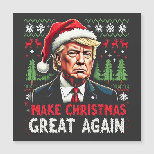 Maak Kerstmis Groot Again Lelijk Kersttrui Trump (Voorkant)