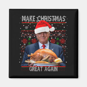 Maak Kerstmis Groot Again Trump Pyjama's Lelijke T Magneet