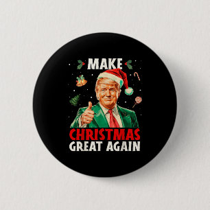 Maak Kerstmis weer geweldig, grappige Kerstman Tru Ronde Button 5,7 Cm