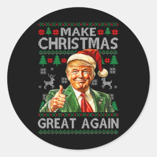 Maak Kerstmis weer geweldig opnieuw Pyjama's Xmas Ronde Sticker
