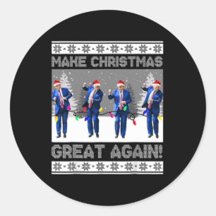 Maak Kerstmis weer geweldig Shirt Trump Dans Xmas  Ronde Sticker