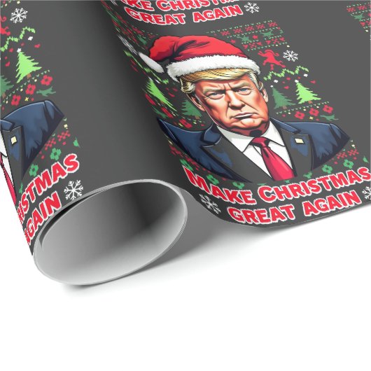 Maak Kerstmis weer Groot Lelijke Kersttrui trump Cadeaupapier (Rol Hoek)
