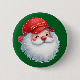 Maak Kerstmis weer Groot Maga GOP Kerstman Ronde Button 5,7 Cm
