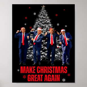 Maak Kerstmis weer Groot Santa Trump Dans Chris Poster