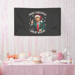 Maak Kerstmis weer Groot Ugly Xmas Sweater Trump Spandoek