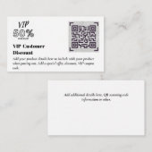 Maak Klant VIP Korting Verpakkings QR Codes Informatiekaartje (Voorkant / Achterkant)