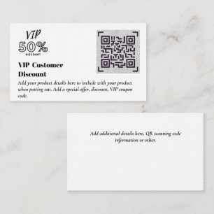Maak Klant VIP Korting Verpakkings QR Codes Informatiekaartje