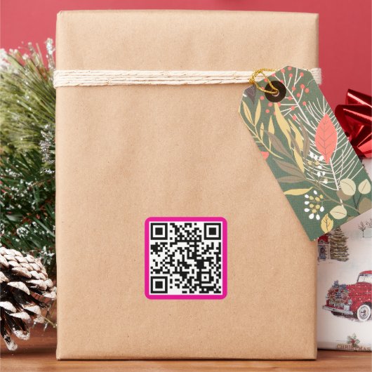 Maak Koper Roest Aangepaste QR-code Websiteadres Vierkante Sticker (Feestdagen)