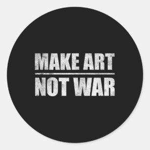 Maak kunst geen oorlog ronde sticker