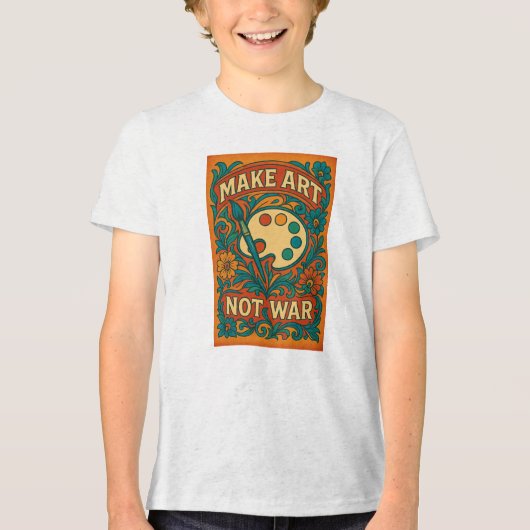 Maak kunst, geen oorlog Tri-Blend shirt (Voorkant)