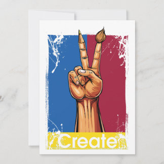 Maak Kunst Hand Vredesteken Inspirerend Aankondiging