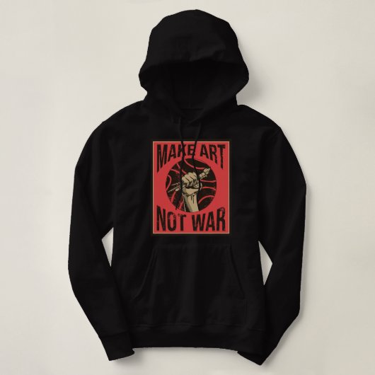 Maak kunst niet oorlog vreedzame kunstenaar Vredes Hoodie (Design voorkant)
