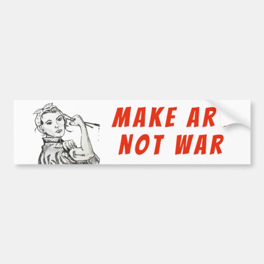 Maak kunst niet Oorlogssticker Bumpersticker (Voorkant)