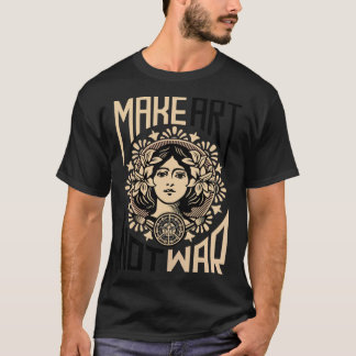 Maak kunst niet Oorlogssymbool essentieel T-shirt