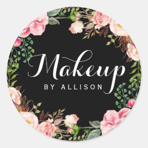 Maak kunstmatig kalligrafisch Manuscript Floral Wr Ronde Sticker