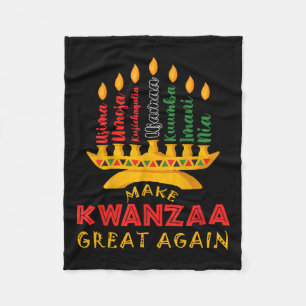 Maak Kwanzaa weer geweldig Trump grappige zeven ka Fleece Deken