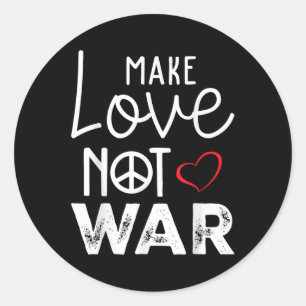 Maak liefde geen oorlog Vrede Vrede Steun Vrede Ronde Sticker