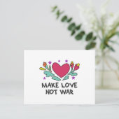 Maak liefde niet oorlog briefkaart (Staand voorkant)