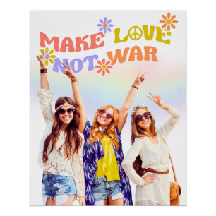 Maak Liefde Niet Oorlog – Retro Hippie Poster Perfect Poster