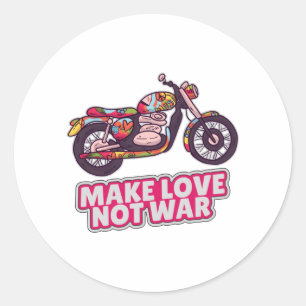 Maak liefde niet oorlog ronde sticker