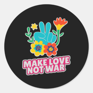 Maak liefde niet oorlog ronde sticker