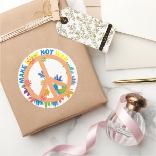 Maak liefde niet oorlog ronde sticker