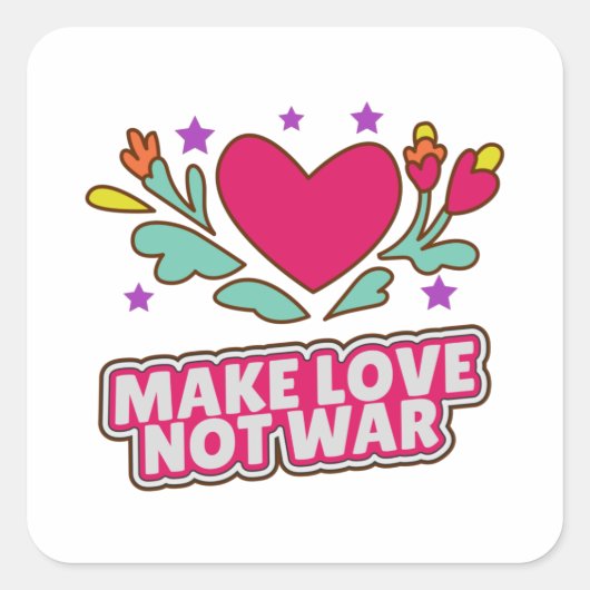 Maak liefde niet oorlog vierkante sticker (Voorkant)