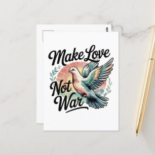 Maak Liefde Niet Oorlog Waterverf Duif Briefkaart
