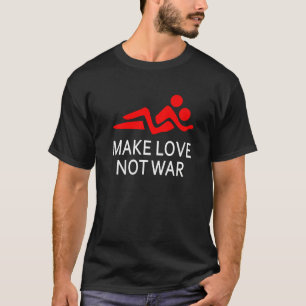 Maak liefdesgeen oorlog Happy Hippy Gezegde Peace T-shirt