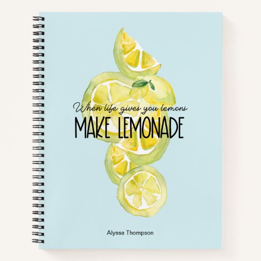 Maak limonade gepersonaliseerd inspirerend notitieboek (Voorkant)