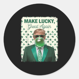 Maak Lucky Great opnieuw Trump Blowing Bubble Gum  Ronde Sticker