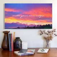 Maak Magic Quote Script Oranje Blue Sunrise Foto