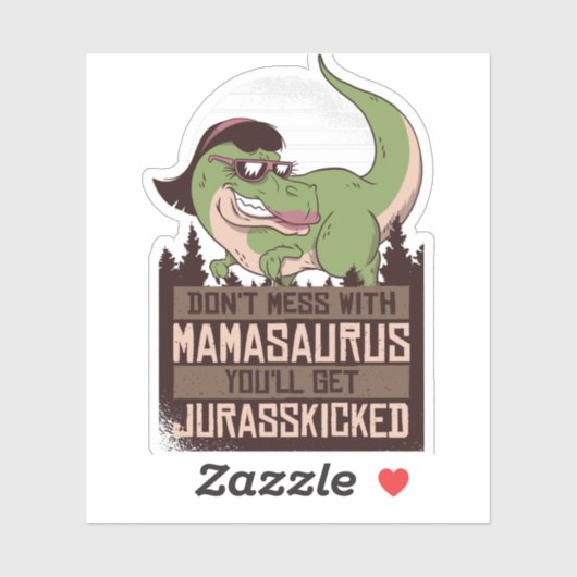Maak Mamasaurus niet kwaad, je krijgt een JURASSKI Sticker (Vel)