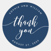 Maak Manuscript dank je bewerkbare achtergrondkleu Ronde Sticker (Voorkant)