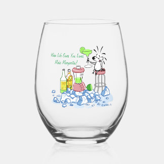MAAK MARGARITAS van Jeff Willis Art Wijnglas Zonder Voet