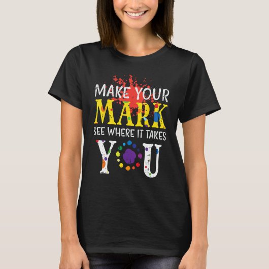 Maak Mark Paint Splash International Dot Day Kinde T-shirt (Voorkant)