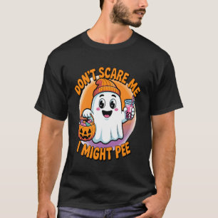 Maak me niet bang, ik plas misschien grappig Hallo T-shirt