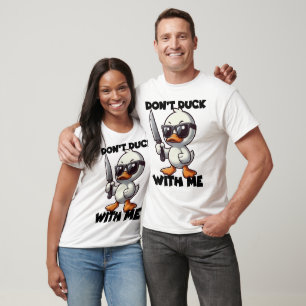 Maak Me Niet Kwaad Grappige Eend Sassy Cartoon T-shirt