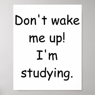 Maak me niet wakker, ik ben aan het studeren poster