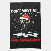 Maak me niet wakker... Tot Kerstman komt Grappig K Theedoek (Verticaal)