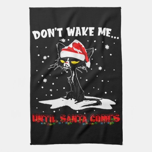 Maak me niet wakker... Tot Kerstman komt Grappig K Theedoek (Verticaal)