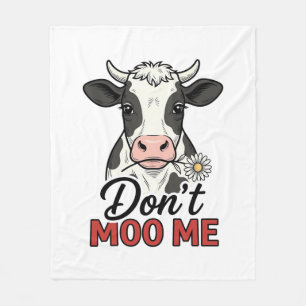 Maak Me Niet Woest Koe Vintage Gravure Fleece Deken
