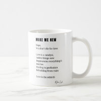 Maak me nieuw zelfliefde gedicht koffiethee mok ko
