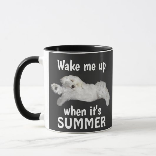 Maak me wakker als het zomer grappig Maltees is Mok (Links)