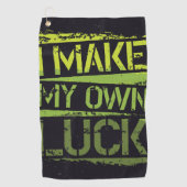 "Maak mijn eigen geluk" Golf handdoek (Voorkant)