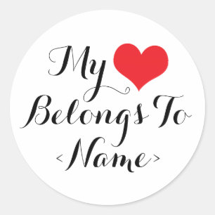 Maak Mijn Hart Eigen<Name> Ronde Sticker