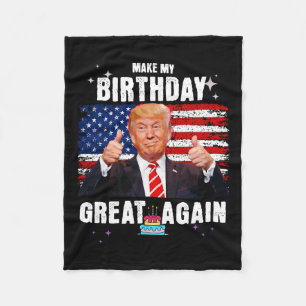 Maak mijn verjaardag weer geweldig, grappige Trump Fleece Deken