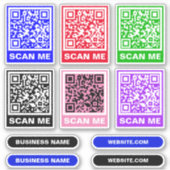 Maak Modern Kleurrijk QR CODE - 6 Scan Sticker Lab (Voorkant)