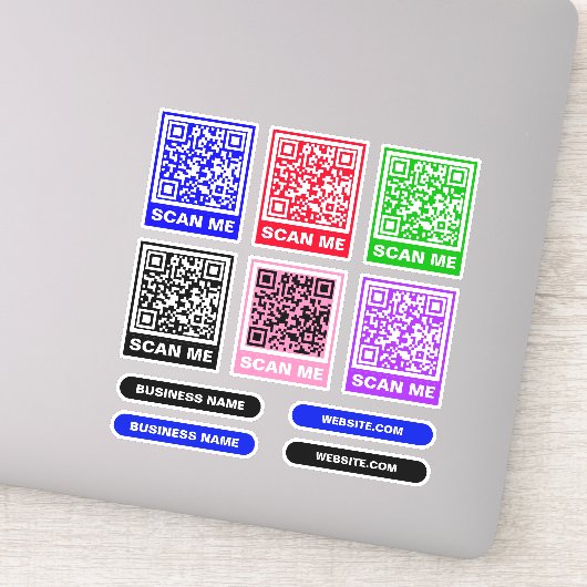Maak Modern Kleurrijke QR CODE - 6 Scanbare Sticke Sticker (Detail)