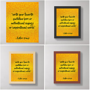 Maak Modern Zwart en Goud Citaat  Poster
